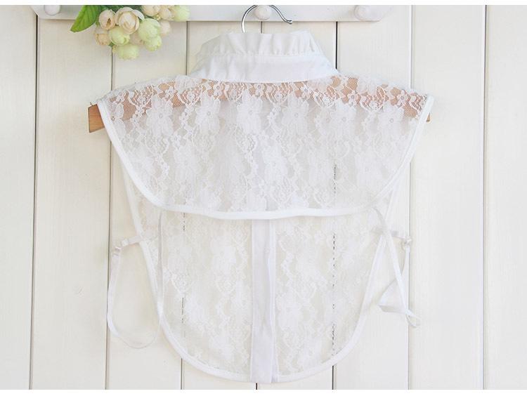 Korean Style Women's Lace Ruffle Collar Shirt for Spring and Autumn