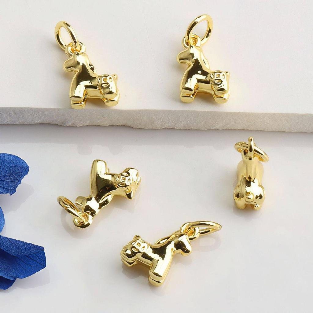 14K Gold Plated Year of the Horse Zodiac Pendant for DIY Jewelry