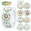 500 Stück Dschungeltier Papieretiketten Cartoon Niedliche Party-Aufkleber für Hochzeit Babyparty Geburtstag Geschenkverpackungs-Aufkleber Party-Dekoration