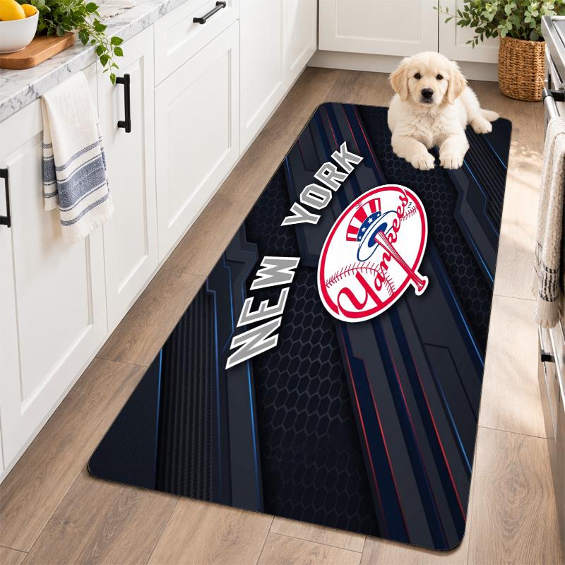 Flannel Kitchen Mat New York Yankees Soft Area Rug Non Slip Floor Carpet Home Decoration