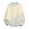 Pullovers Long Sleeves Sweaters Unisex Sweater Round Neck Loose Tide Knit Clashing Stripes Line Clothing Couple Models Round Neck Bottoming Shirt