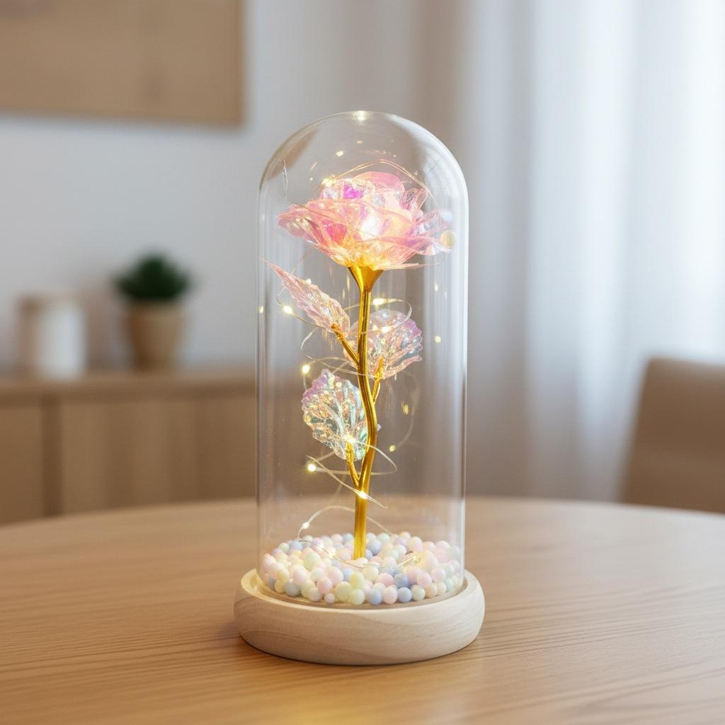 Rose Immortal Flower Glass Cover Valentine's Day Gift Doll Bouquet Mother's Day Birthday Creative Christmas Gifts