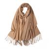 New Solid Color Pashmina Scarf Tasels Shawl For Woman Autumn Winter Scrves Lady Fashion Wraps Cashmere Wool Muffler Bandelet