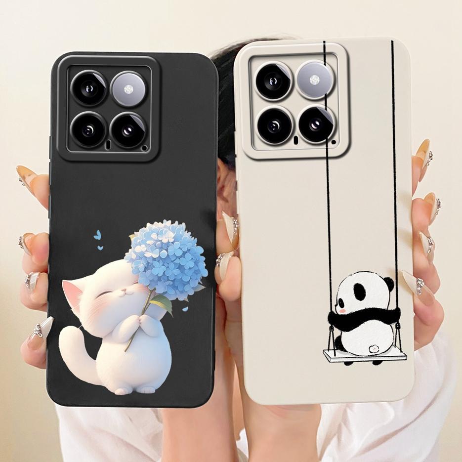 For Xiaomi Mi 14 Pro Case Cool Owl Dragon Painted Cover Soft Silicone Matte Phone Case For Xiaomi 14 Pro Mi14 5G Back Cover Bags
