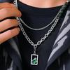 Pearl Necklace Men's Trendy Design Men's Titanium Steel Does Not Fade High Street Ins Trendy Brand Pendant Accessories