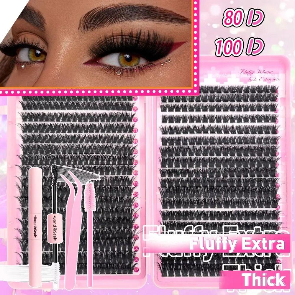 36 Rows 9-16mm Length 3D Faux Mink Lash Bond and Seal Fake Eyelash Makeup Enhancement