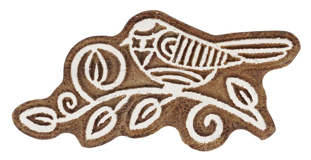 IBA Indianbeautifulart Textile Printing Block Bird & Leaf Hand Carved Wooden Stamp Wood Block Printing Textile Stamps For Fabric  Pottery