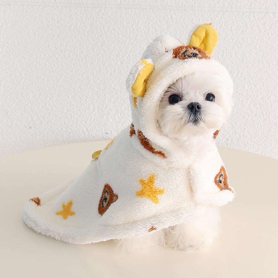 Winter Autumn Pet Hooded Blanket Cloak Indoor Fleece Dog Sleeping Cape Puppy Poncho Coat French Bull Outfit