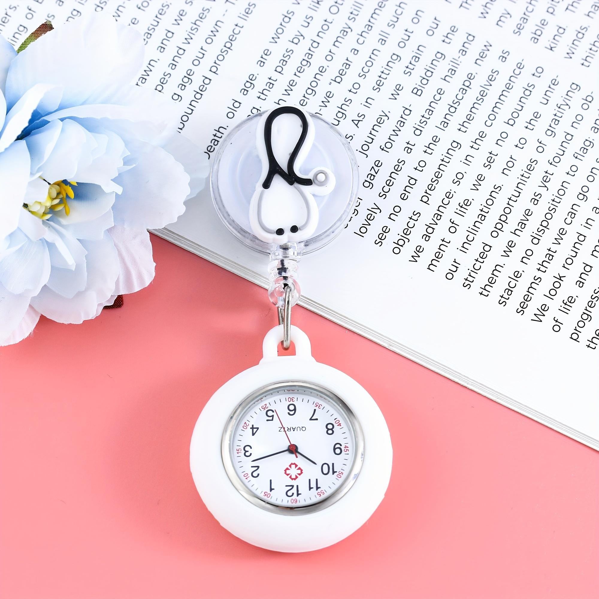 Cartoon Collar Telescopic Nurse Watch Hanging Watch Cute Girl Chest Watch Student Exam Doctor s Pocket Watch Watch