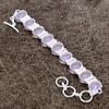Pink Chalcedony Gemstone Handmade 925 Sterling Silver Bracelet 7-8" KKG-136