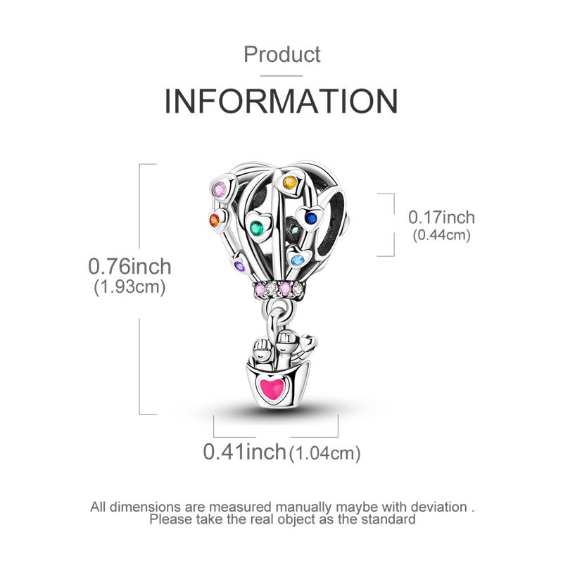 Copper Metal Couple Love Popular Hot Air Balloon Charm Bead Components Pendant Bead Component Jewellery Compatible With Authentic Original Bracelet
