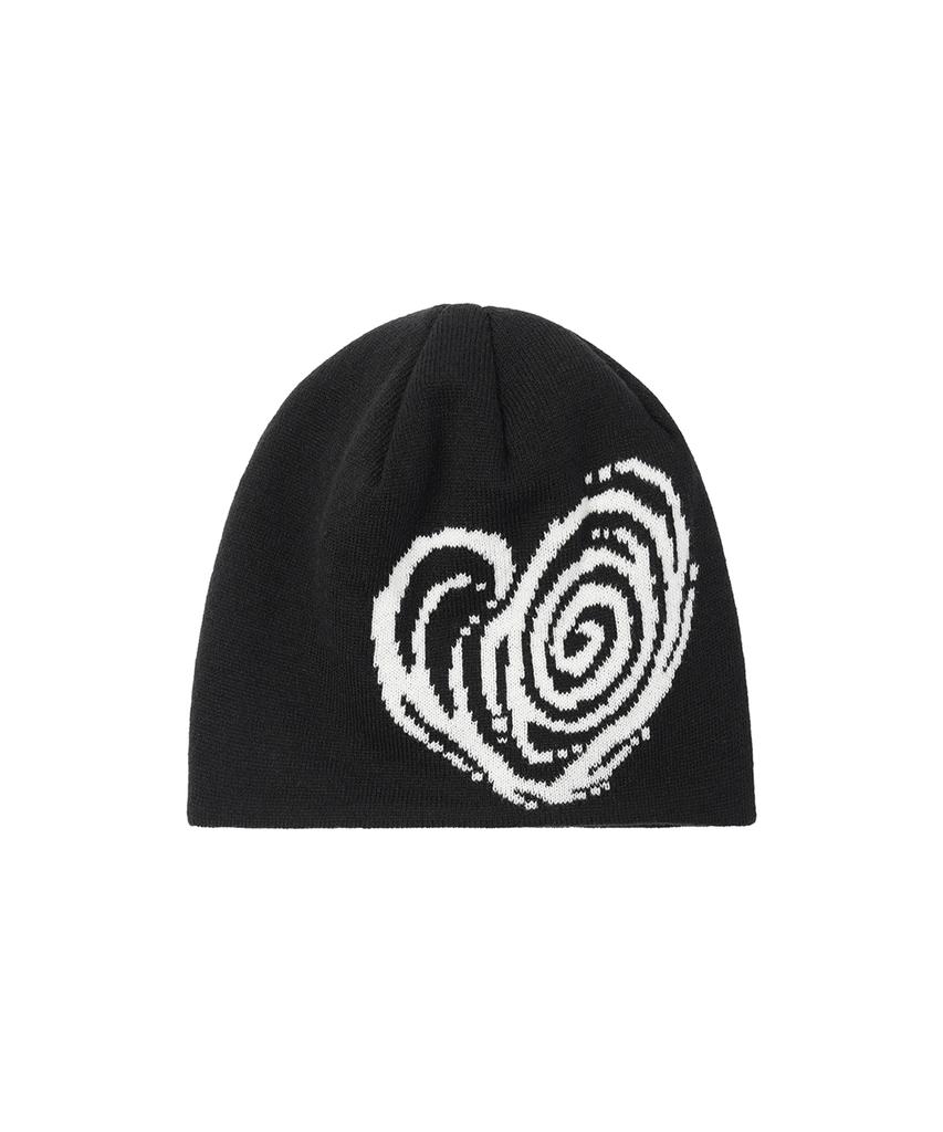Opeunyadeu(Owai) Swirl Heart Beanie - Black