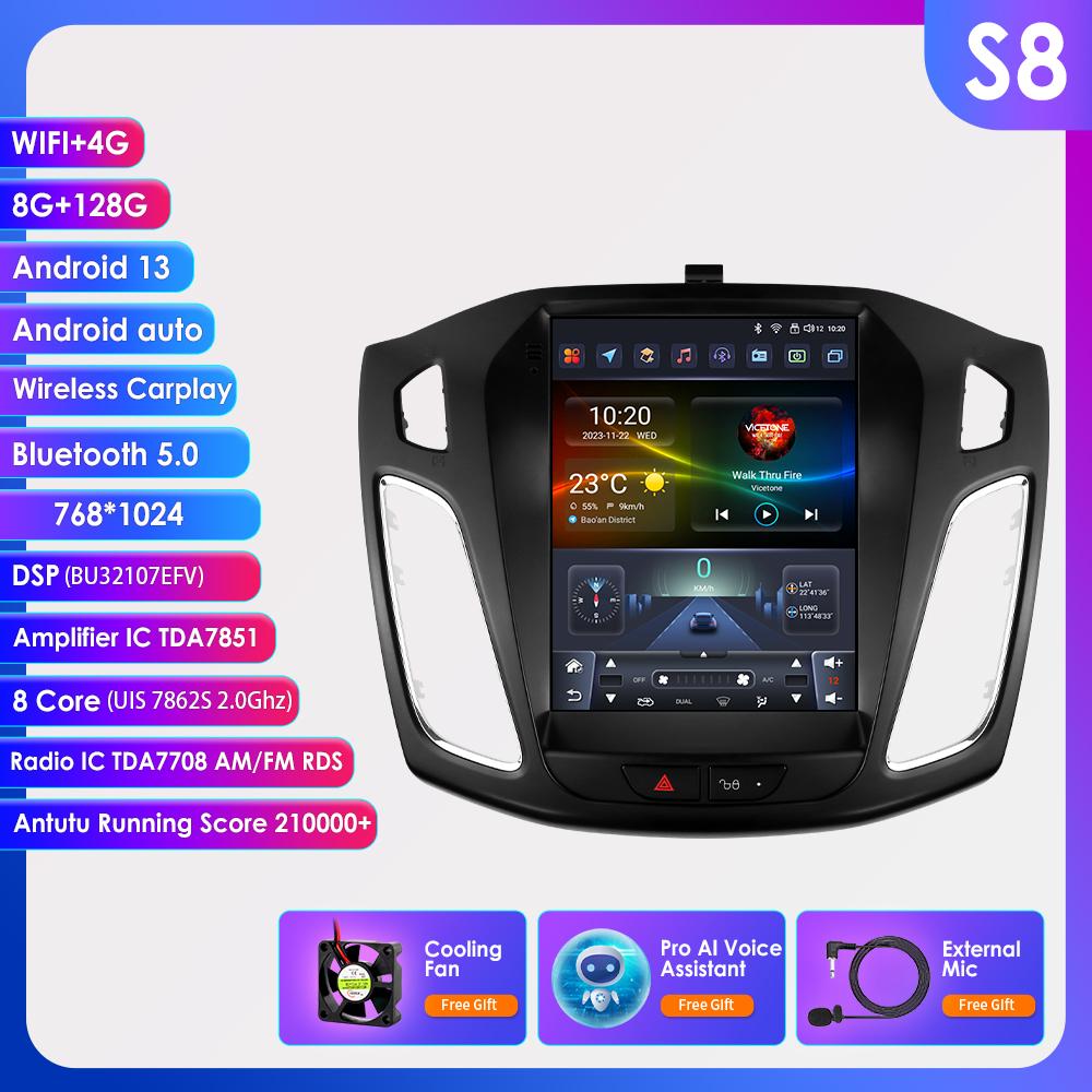 

Hizpo для Tesla Style Carplay Android Автомагнитола для Ford Focus MK3 2012-2018 Мультимедийный Видеоплеер Навигация GPS Автомагнитола Интеллектуальный Экран S8 8Core 8G 128G AI