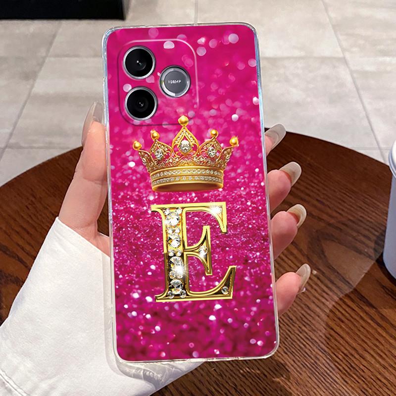 Shockproof Phone Case For Honor 600 Lite 5G/500 Smart 5G Transparent TPU Soft Casing Exclusive Lucky Letter Crown Couple Shell