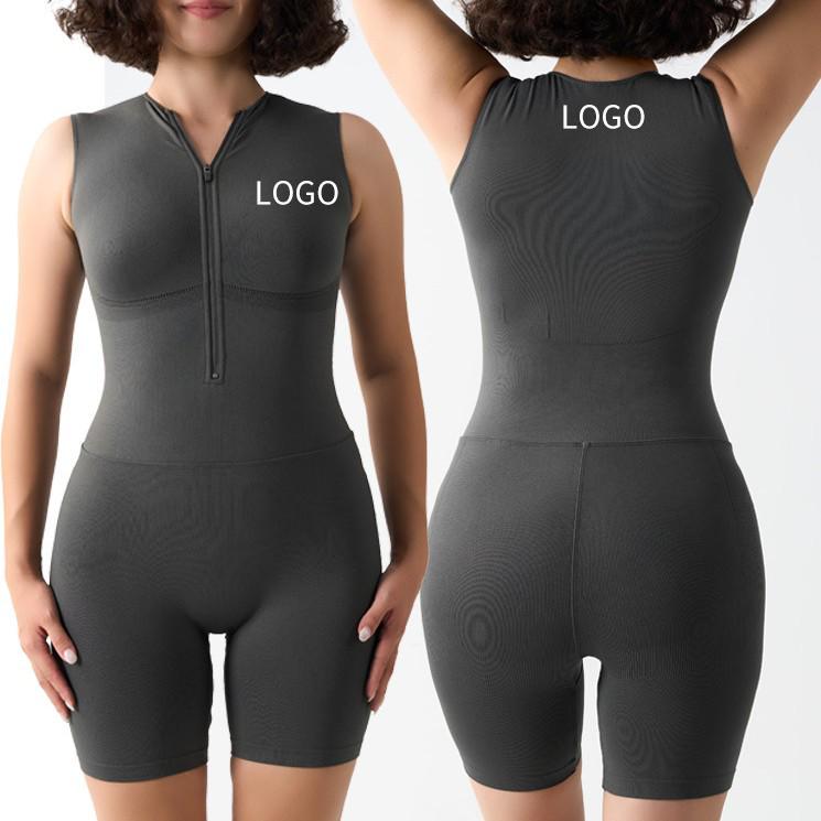 Nahtloser europäisch-amerikanischer Yoga-Jumpsuit: Bauchkontrolle, Hüftlift, Kurzärmlige Fitnessbekleidung