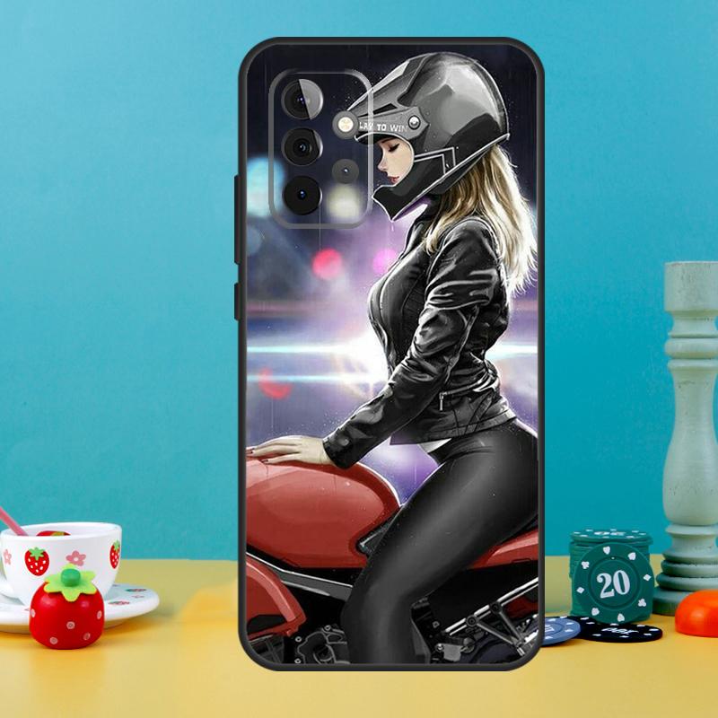 Motorcycle Girl Anime Case For Samsung Galaxy A05 A36 A56 A26 A16 A53 A33 A13 A12 A32 A52 A55 A35 A15 A54 A34 A14