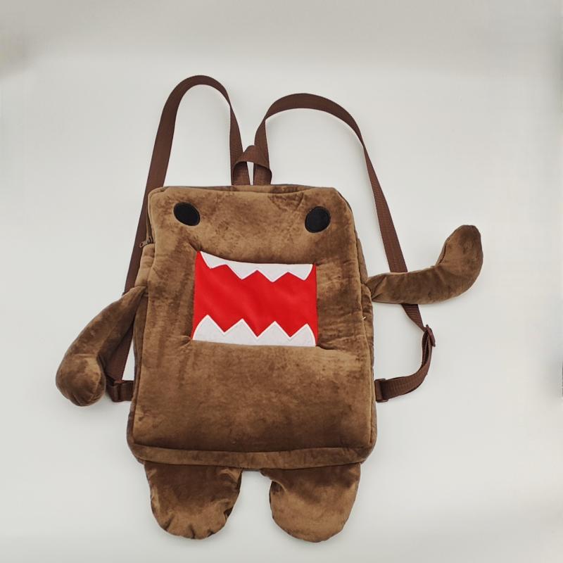 Domo Kun Plush Backpack Women Men Brown Stuffed Bag Cute Small Shoulder Messenger Bag