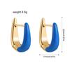 New Charm Gold Plated U Shape Hoop Earrings White Enamel Geometric Ear Hoops Female Daily Versatile Jewelry