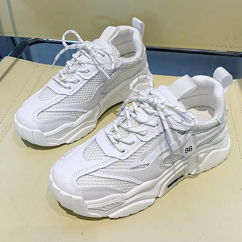 Fashion 2025 New Women's Luxury Sneakers Fashion Trend Casual Board Shoes Youth Thick soled Height Increasing Sports Running Shoes
