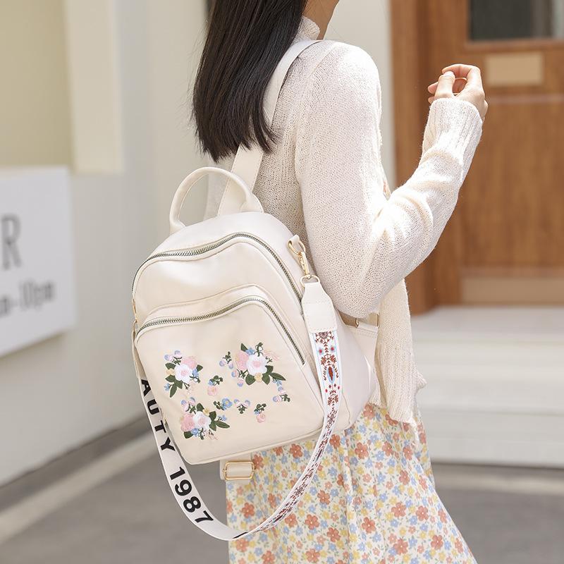 New Oxford cloth backpack women's leisure travel fashion flower large capacity trend backpack small bag women's bag