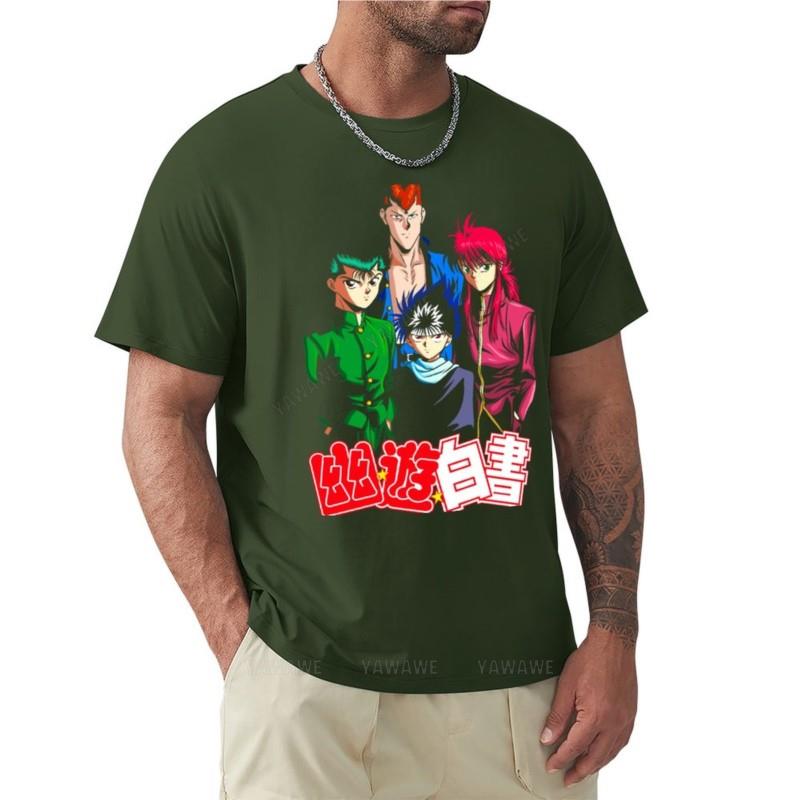 summer tshirt men Yuyuhakusho Squad TShirt blank t shirts oversized t shirts mens vintage t shirts mens tshirts