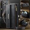 For iPhone 16 Pro CASEME Case C39 RFID Blocking Zipper Wallet Stand Leather Cover with Strap