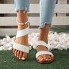 Fashion Summer Ladies Outdoor Sandals Fashion Round Headed Solid Color Weave Flat Shoes Casual Comfortable Women's Sandal