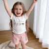 2025 New Style Baby Girl Cartoon T-Shirt & Plaid Pants Set - Spring/Autumn
