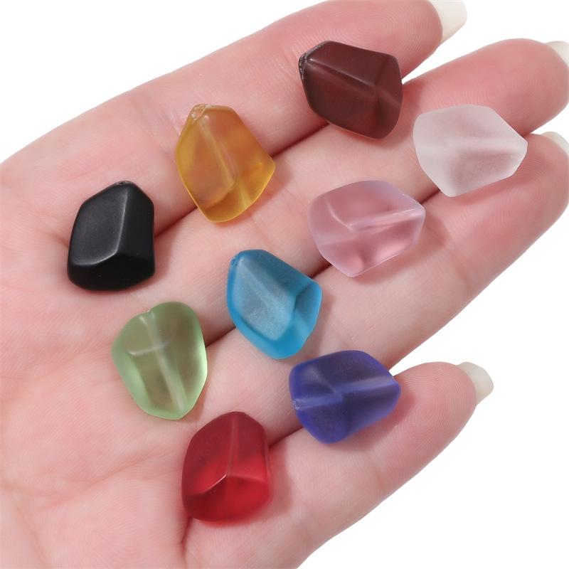 12x15mm Frosted Glass Faceted Beads for DIY Bracelets & Necklaces