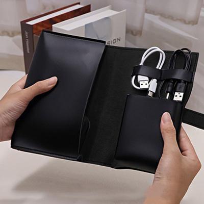 1PC PU Multi-Compartment Organizer-Portable Accessories Case for Cables Chargers Earphones Pens Durable Travel Storage