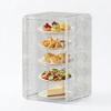 Clear Plastic Bread Storage Container with Magnetic Door 5-Tier Bread Box 16.93 X 10.63 X 9.45Inch for Bakery Cookies Donuts