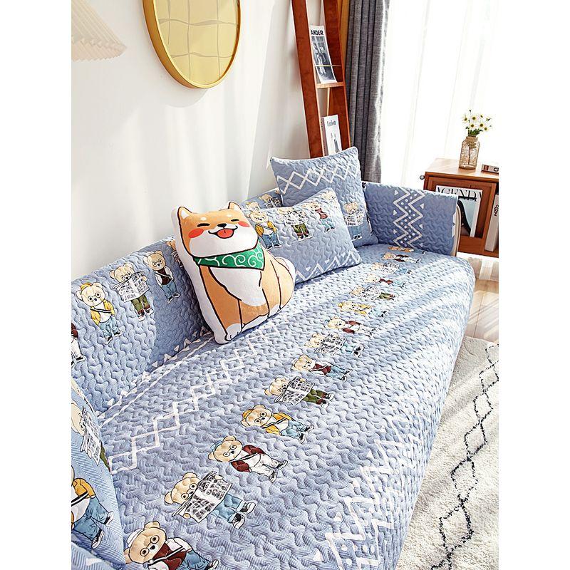 

Big Sale Pure Cotton Sofa Cushion Nordic Simple All Year Round Fabric Cotton Non Slip Backrest Towel Cover Summer Sofa Towel Seat Cushion Kingdom of joy 70 * 70cm