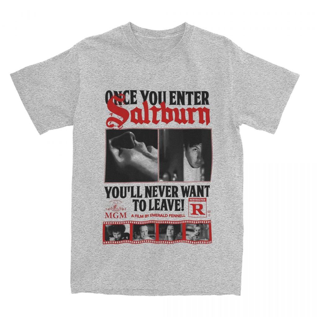 Herren Damen SALTBURN Einmal betreten T-Shirt Zeug Lässig 100% Baumwolle T-Shirt Tops Sommer