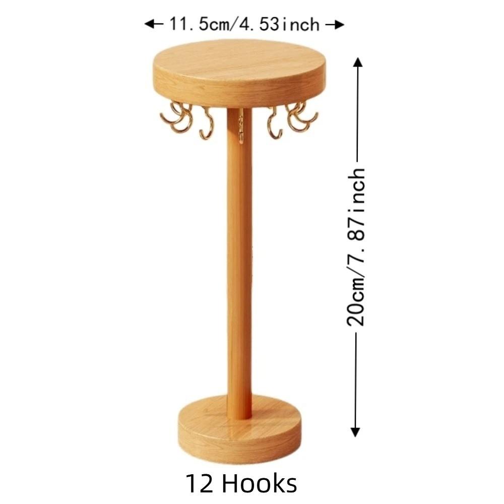 Round Calligraphy Brush Hanger Desktop Storage Traditional Writing Brush Organizer Wood Color 12 / 18 Brushes