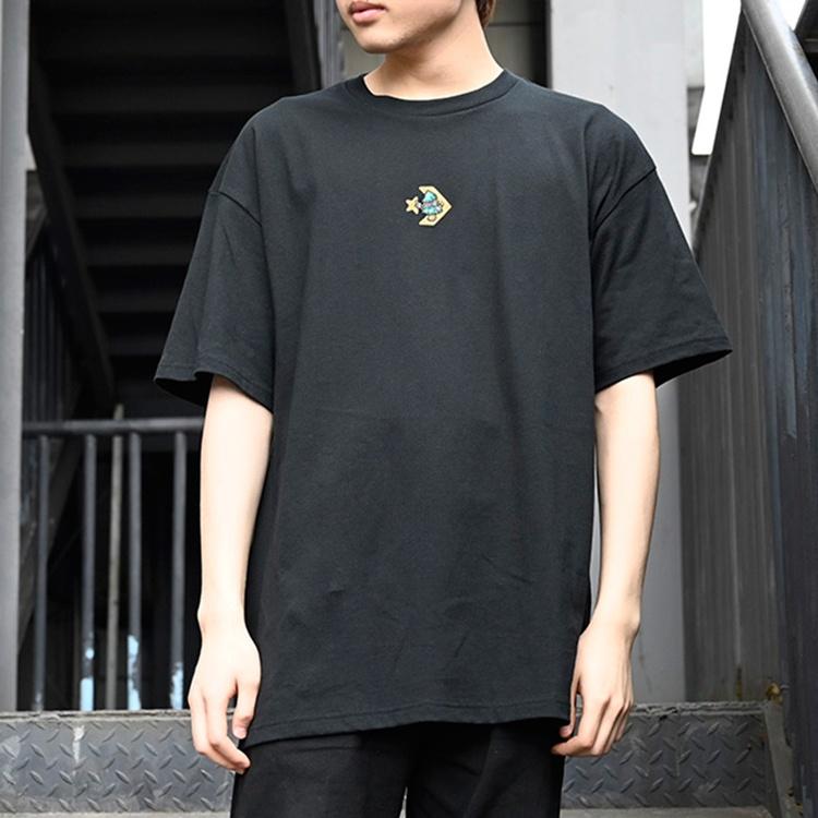 Men's Converse Funny Cartoon Printing Pattern Breathable Sports Short Sleeve Black 10022785-A03