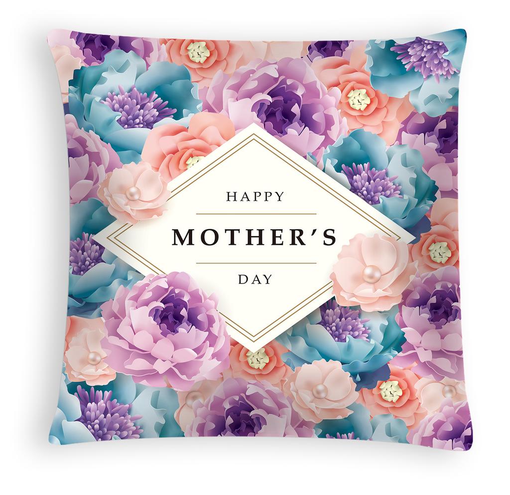 New Mother's Day Pillow Cover, Peach Skin Velvet Cushion Cover, Heart-shaped Letter Sofa Cushion Cover for Home Use