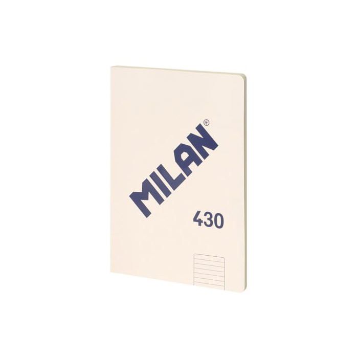 Cahier collé A4 - MILAN - Papier ligné - 48 feuilles - 95 g/m² - Micro-perforé - Couverture souple - Beige - 297x210 mm