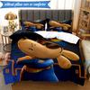 Set Biancheria da Letto Avventura 3 Pezzi Dog Man e Amici Stampa 2D (Include 1 Copripiumino + 2 Federe Senza Imbottitura), Decorazione camera da letto, Regalo ventilatore