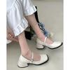Fashion Women's High Heel Mary Jane Shoes 2025 Spring and Autumn New British Style Square Toe Thick-heeled Pumps for Women Zapatos Mujer