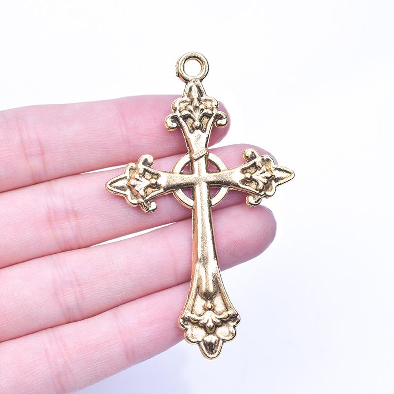 25pcs/Set Lot Vintage Cross Pendant Charms For Jewelry Making Zinc Alloy Jesus Religious Faith Charm Frame Mixed Components