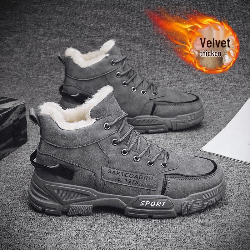 

Northeast Men s 2025 Winter Snow Boots with Fur, High-Top, Plus Velvet Lining 41