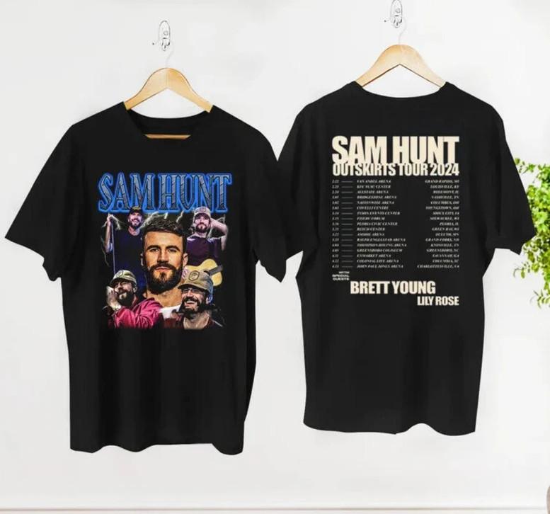 

Sam039 Hunt039 Концертная футболка 2024 2024 Тур по окраинам Sam039 Hunt039 Футболка Унисекс Футболка XL