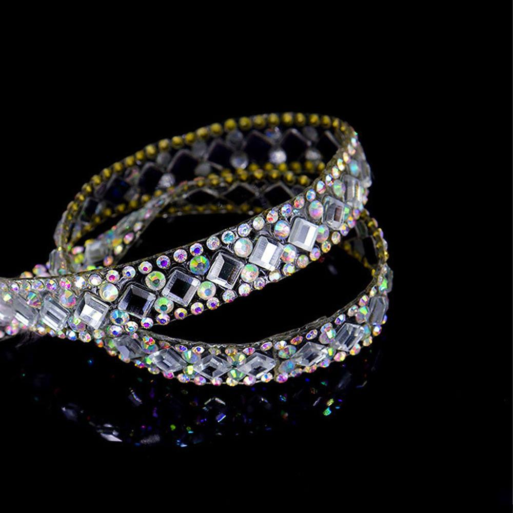 Hot Fix Ribbon Diy Hot-Melt Adhesive Diy Decoration Crystal Ribbon For Belt Embellishment Clothing Decoration Bridal