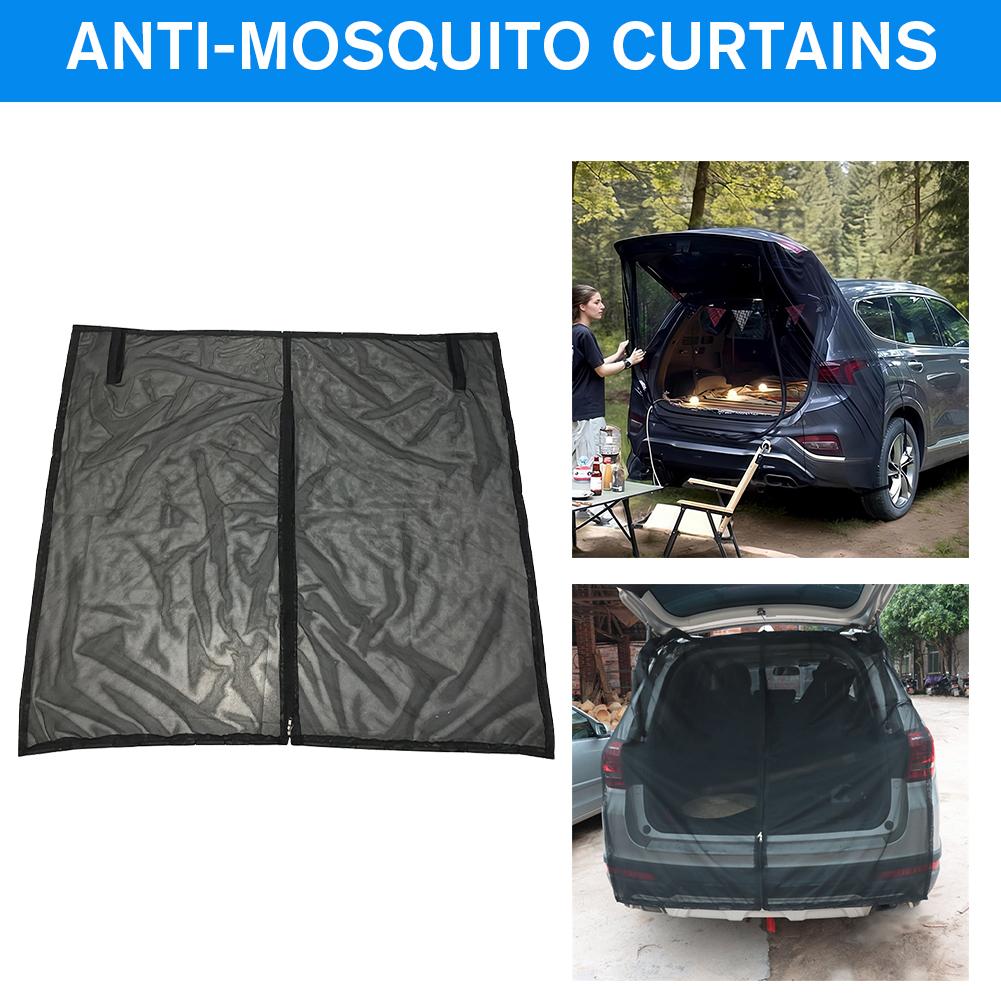 Car Anti-mosquito Curtains And Sunshade Magnetic Self-driving Tour Equipment Trunk Ventilation And Insect-proof Mesh Accessories