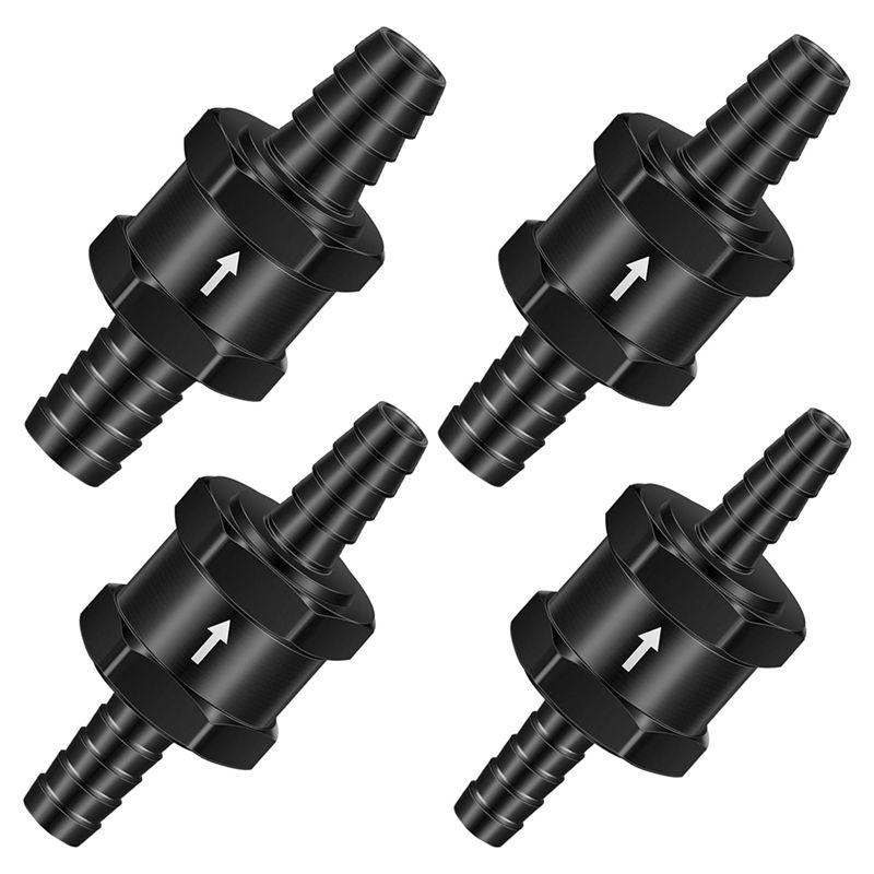 SXR-1/4 Inch 5/16 Inch 3/8 Inch 1/2 Inch Fuel Non-Return Inline One-Way Check Valve Suitable For (4 Pieces Black)