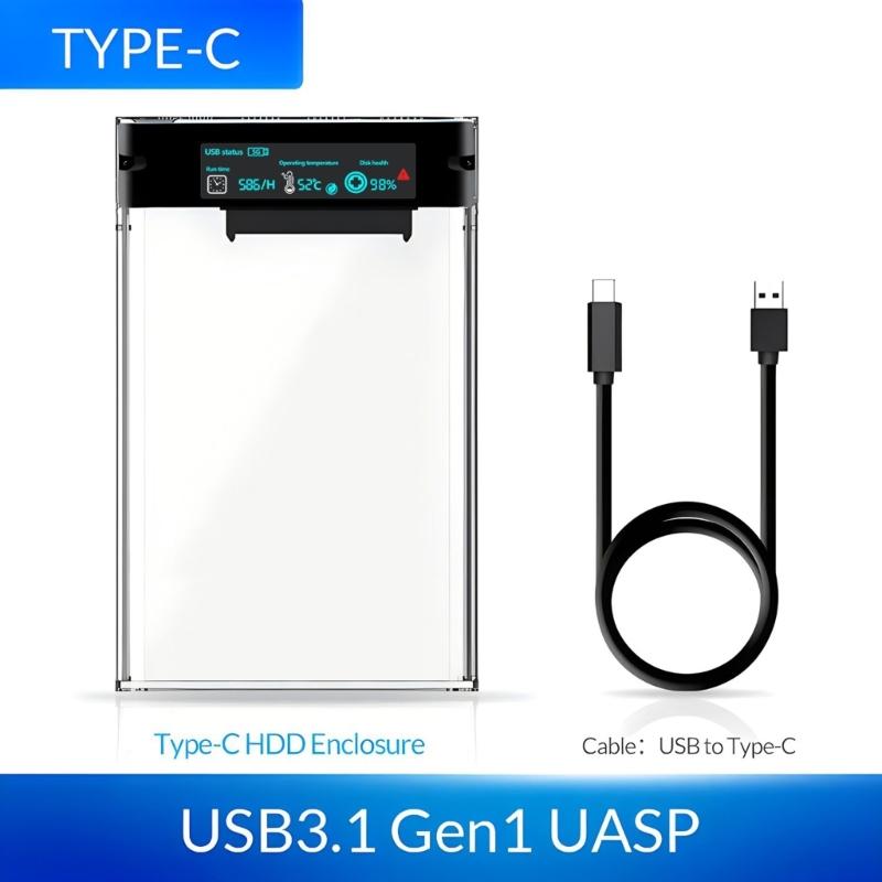 USB3.0 to SATA Hard Drive Enclosure Transparently Case For Hard Drive 2.5inch SSD Enclosure Case