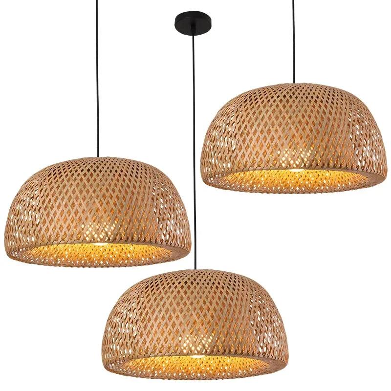 Bamboo Wicker Rattan Lantern Pendant Lights Southeast Asia LED Pendant Lamp Modern Tea Room Lamp Nordic  Tatami Lamps