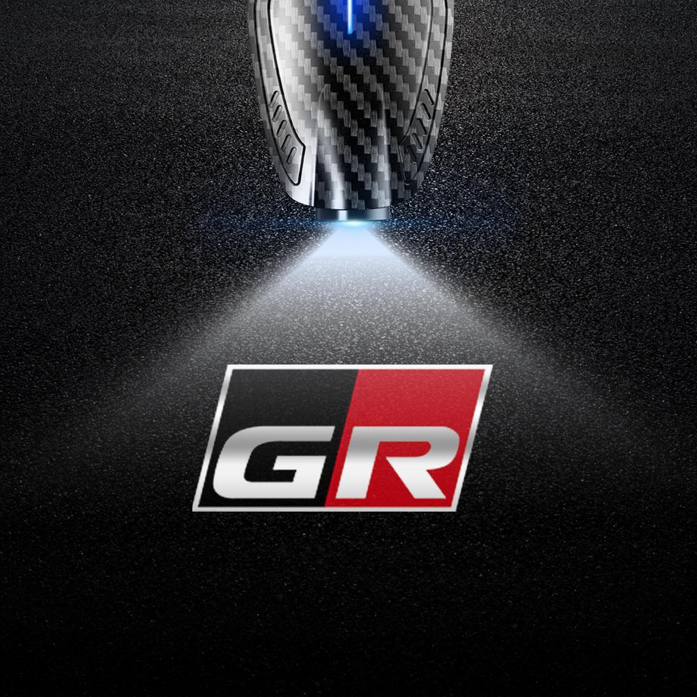 2pcs USB Rechargeable GR Sport Logo Car Door HD LED Lamps Projector Courtesy Welcome Lights For Toyota Corolla Yaris Prius Camry