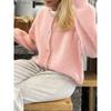 Cardigan Tricotat în Culori Bombon pentru Femei, Cardigan European și American de Toamnă și Iarnă în Culoare Solidă, Cardigan Pulover în Culori Macaron pentru Femei