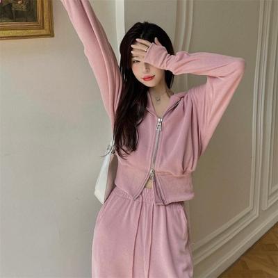 Sport Sets Autumn and Winter Fashion Temperament Sports Suit for Women Early Autumn Hooded Sweatshirt Slimming and Loose Korean Casual Two-piece Set
